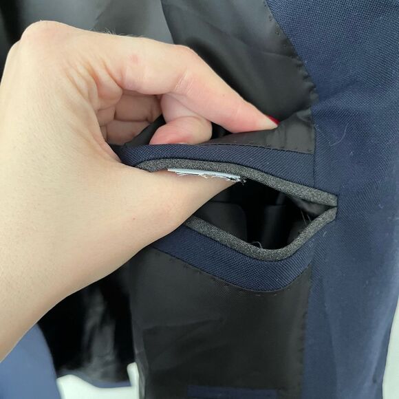 J. Crew 1035 VITALE BARBERIS CANONICO Wool Blend Blazer Navy Blue Size 6 - Picture 8 of 8